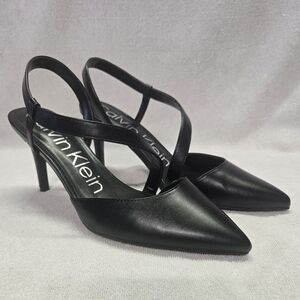 Calvin Klein Black Pointed-Toe Heels